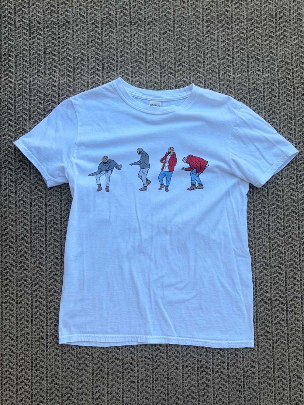 White Gildan Drake "Hotline Bling" graphic tee